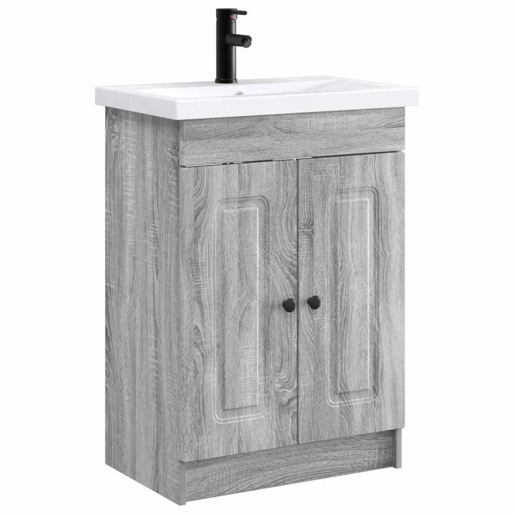 Set di mobili per il bagno Sonoma grigio 78,5 x 37,5 x 81 cm 3404180