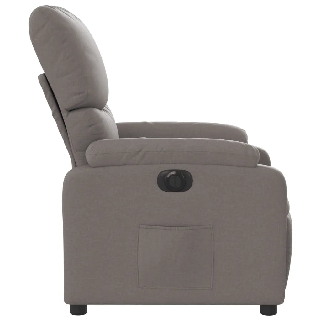Poltrona Elettrica Reclinabile Tortora in Tessuto 3204808
