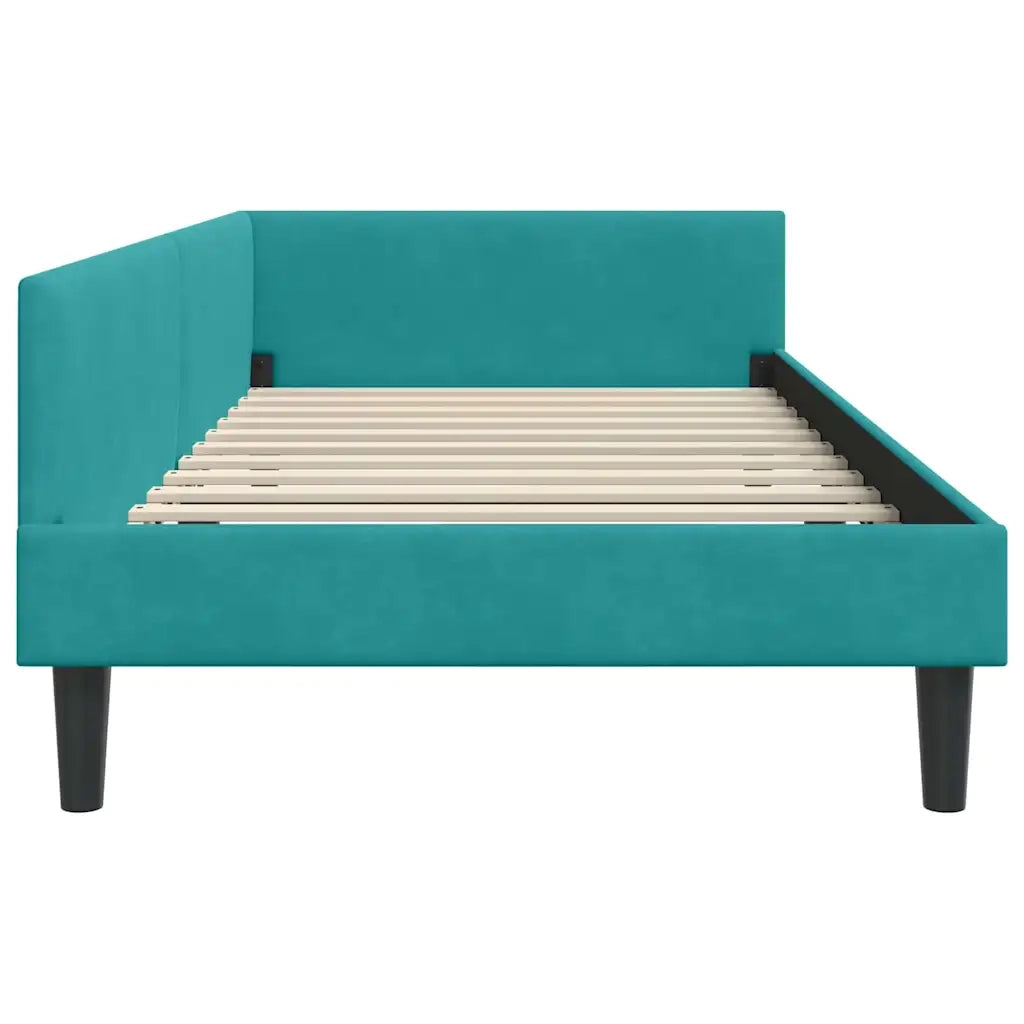 Cornice del letto ad angolo Turchese 80 cm x 200 cm Velluto 42016142