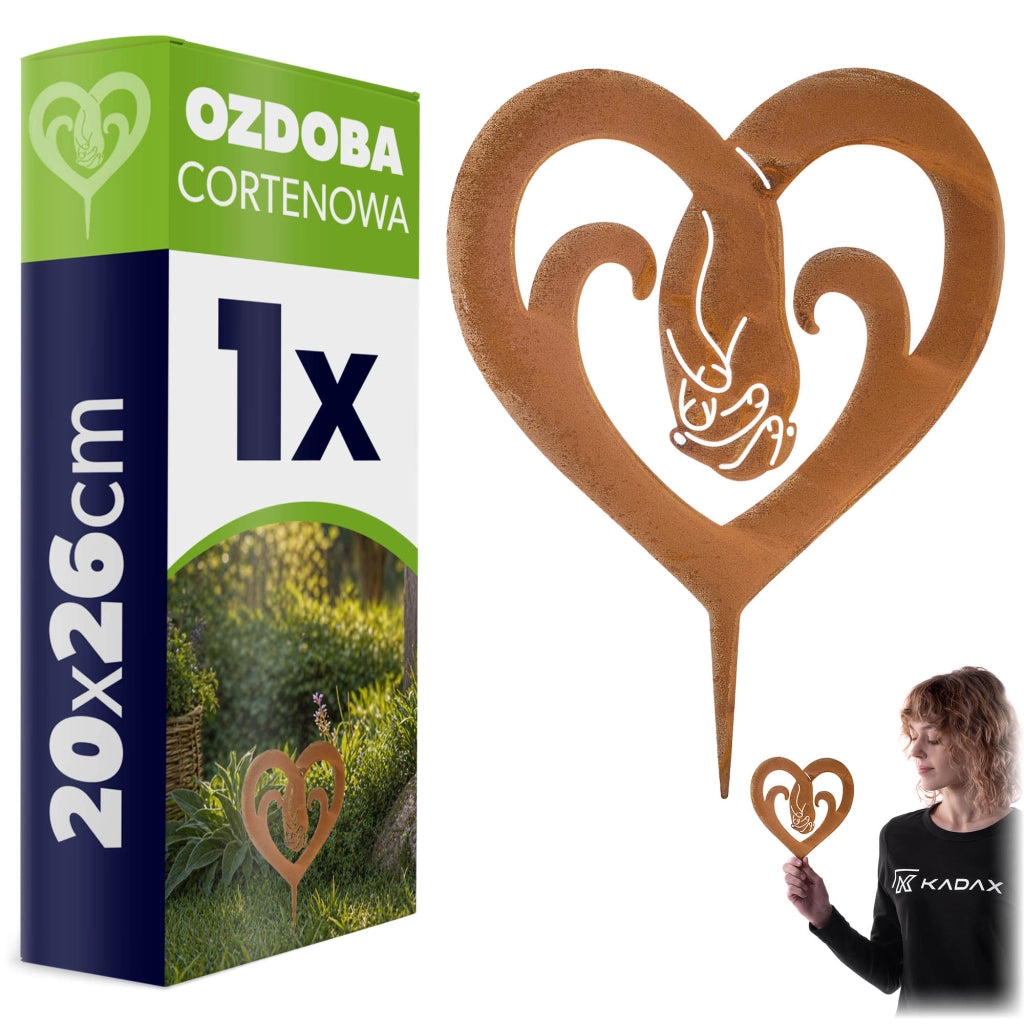 KADAX Ozdoba cortenowa Serce P25723 K16453 ZESTAW 1 PACZKA = 1 SZT !!!!