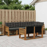 Set di divani da esterno 7 pz Naturale e Nero 3382020