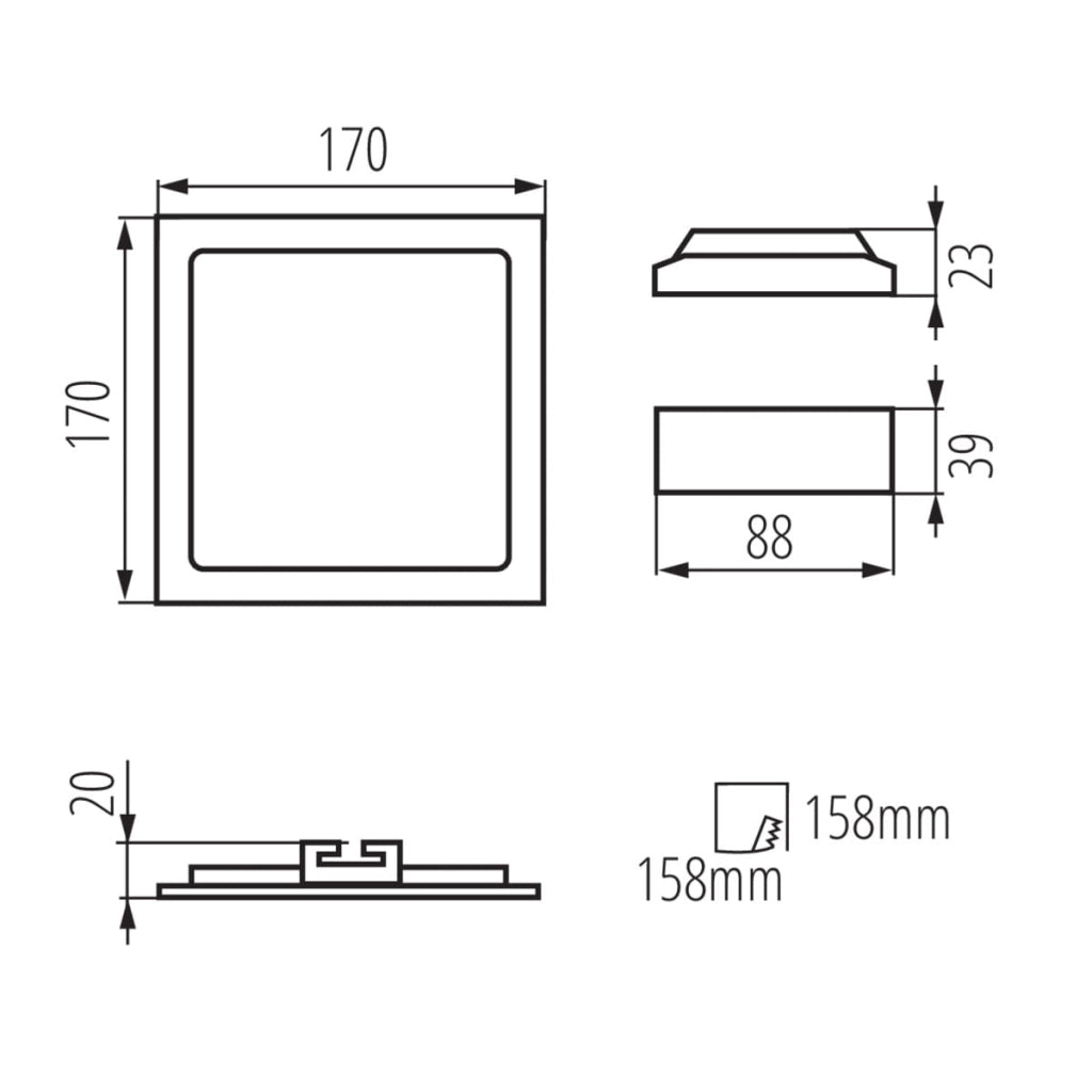 Pannello LED incasso Kanlux KATRO 28940 12W 4000K IP44