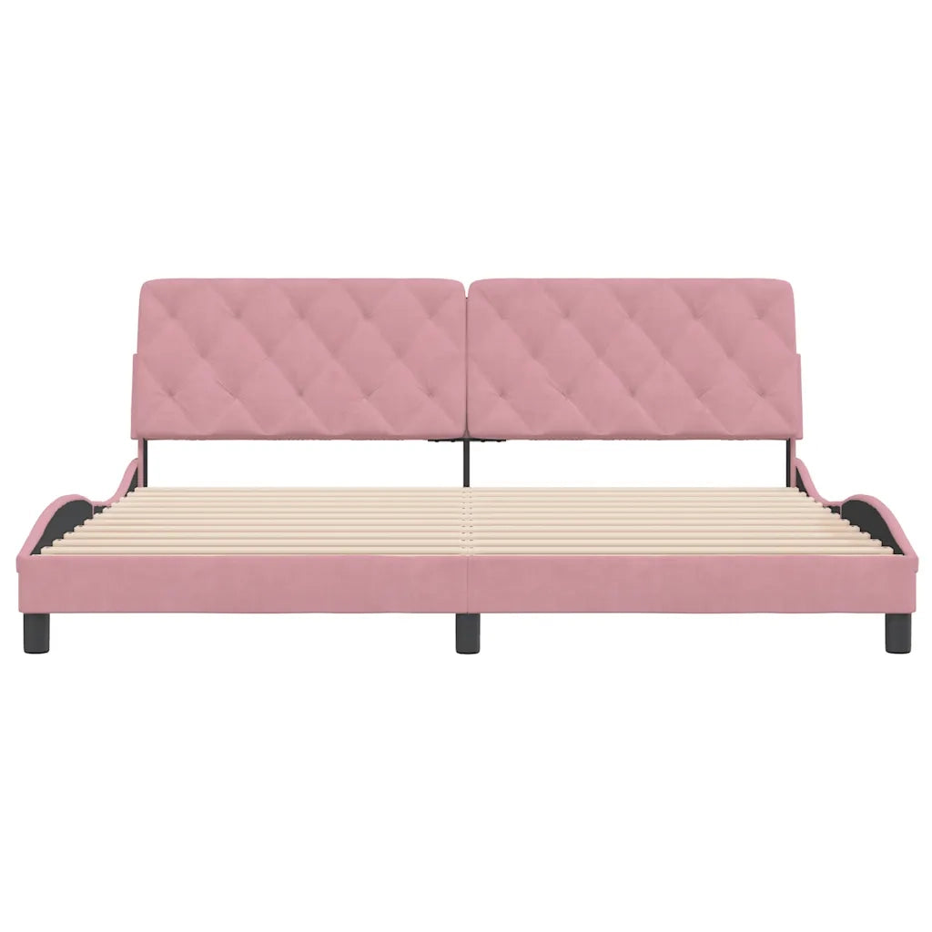 Giroletto senza Materasso Rosa 200x200 cm in Velluto