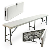 Panca da campeggio leggera e pieghevole, per feste in giardino, barbecue, picnic, 180 cm, bianco 16_0002207