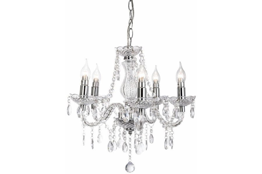Lampadario glamour Marie cristallo 5xE14 40W Reality