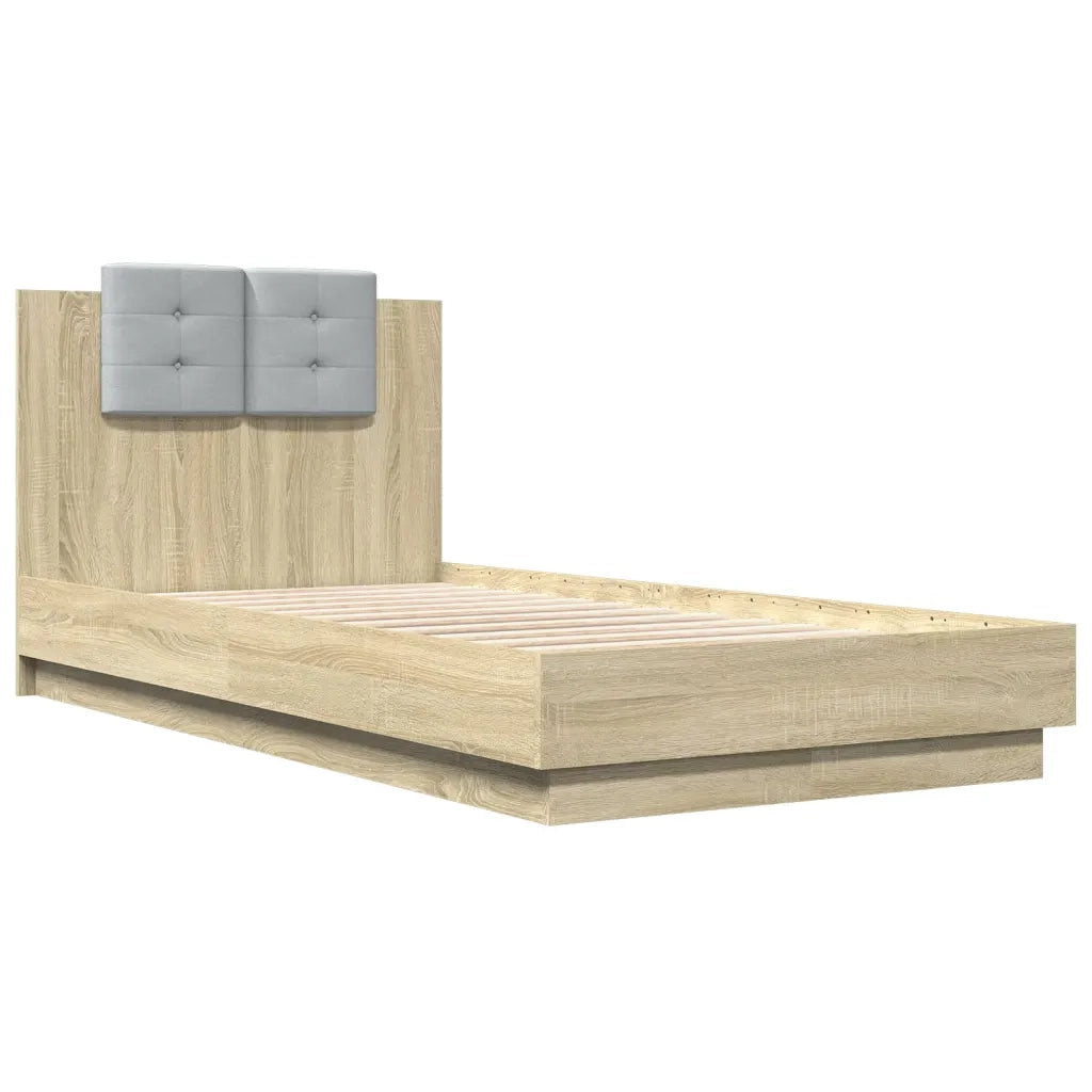 Giroletto con Testiera Rovere Sonoma 90x190cm Legno Multistrato 3209970