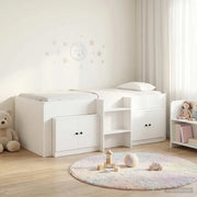 Struttura Letto Loft con Mobile 3 pcs-Giroletto con contenitore Bianco Legno multistrato 794362