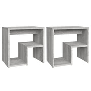 Set di 2 Comodini | Armadio da Notte | Mobiletto da notte Grigio Sonoma 40x30x40 cm in Legno Multistrato