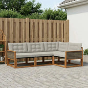 Set di divani da esterno 4 pcs Naturale e Grigio Chiaro 3381387