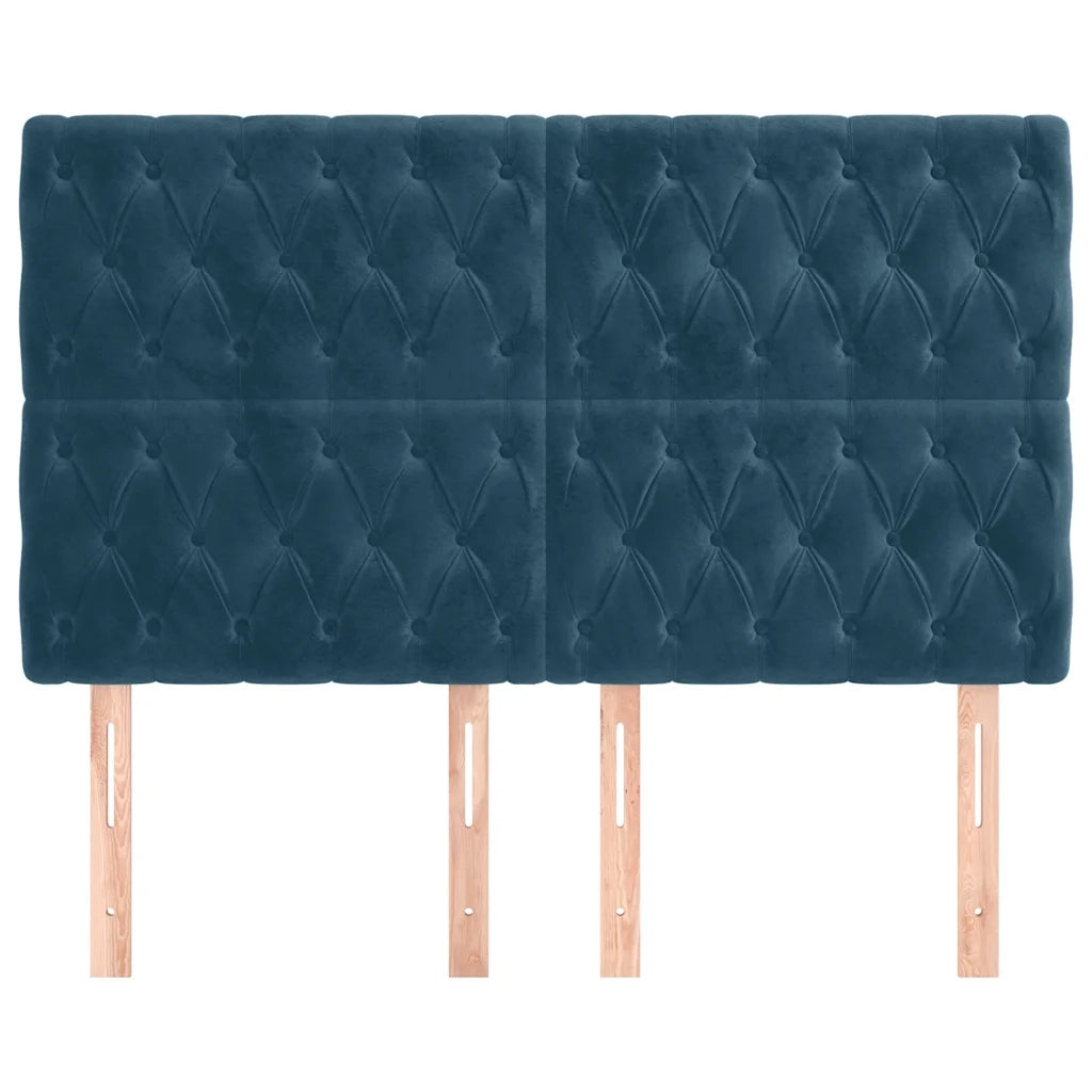 Testiere 4 pz Blu Scuro 80x7x78/88 cm in Velluto