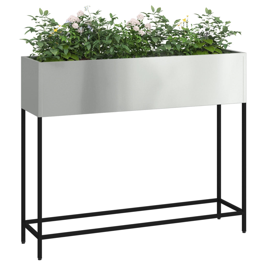 Fioriera alzata 100x26x82 cm Acciaio Zincato
