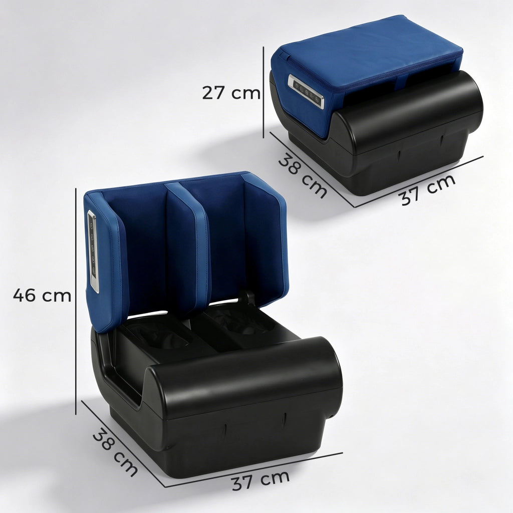 Beinmassagegerät Hocker Wärme Luftkompression Timer Blau/Schwarz