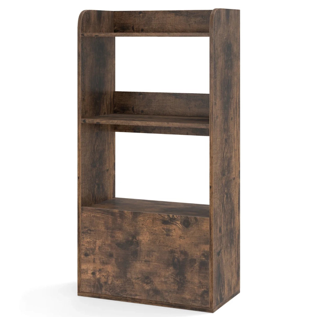 Libreria autoportante 55 x 29 x 105 cm pratica con cassetto scorrevole design elegante in legno marrone rustico 20_0010656