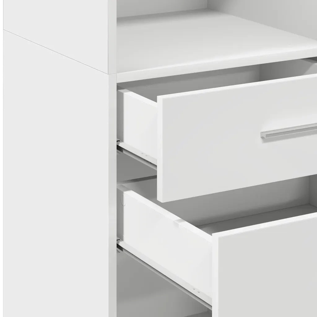 vidaXL Credenza Bianca 45x42,5x124 cm in Legno Multistrato