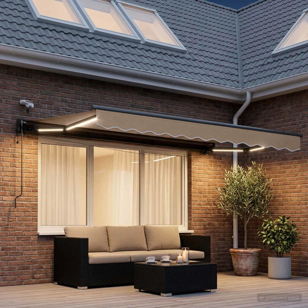 Tettuccio Elettrico Retrattile Tortora 4 × 3,5 m 3426164