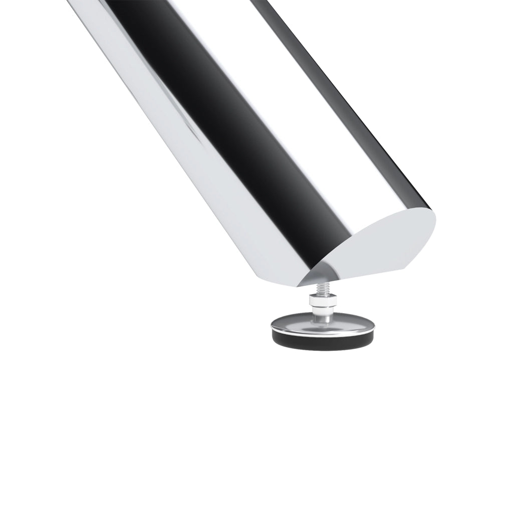 Tavolo da pranzo rotondo con piano in vetro temperato e gambe in metallo, per 2-4 persone, argento, 80 × 80 × 76 cm