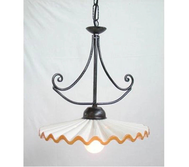 LANTERNA LAMPADARIO LAMPADA PLAFONIERA SOSPENSIONE VULCANO FERRO BATTUTO