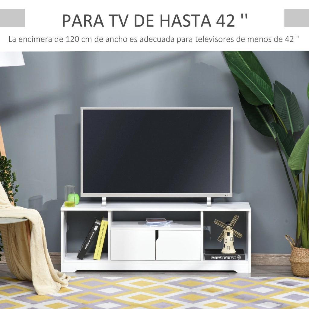 Mobile TV per televisore fino a 42 pollici ¨C zephmum ¨C bianco 120x30x41 cm