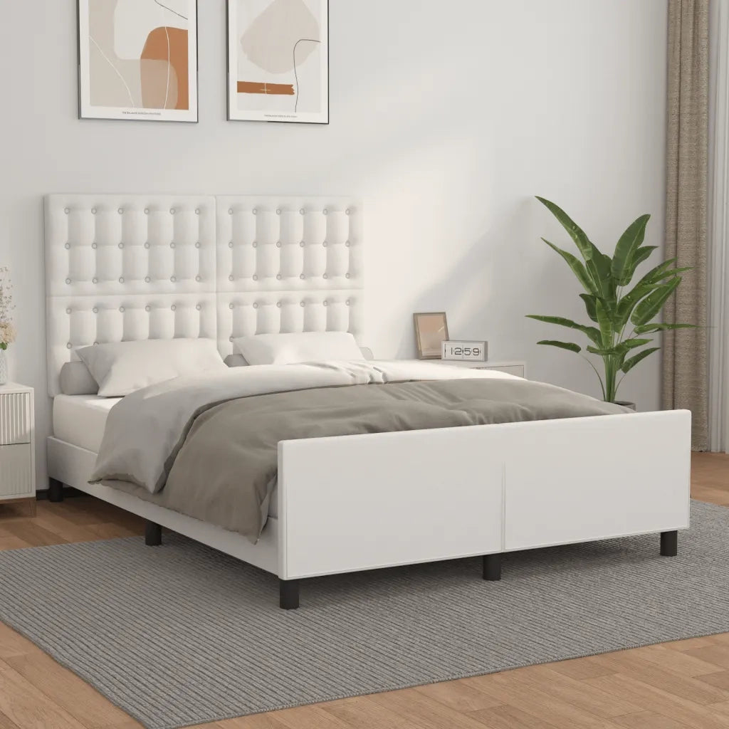 Giroletto con Testiera Bianco 140x190 cm in Similpellecod mxl 73939