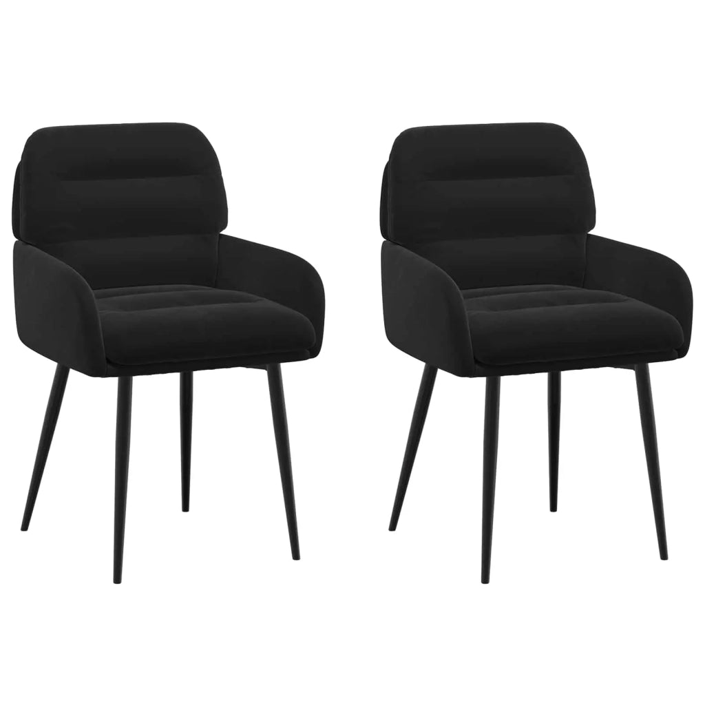 Sedie da pranzo 2 pcs Velluto (V) Nero 59 x 59,5 x 90 cm 42034312