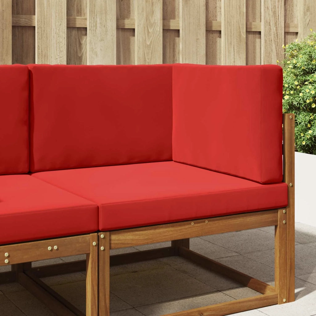 Cuscino per divano da esterno 3 pcs Rosso Poliestere