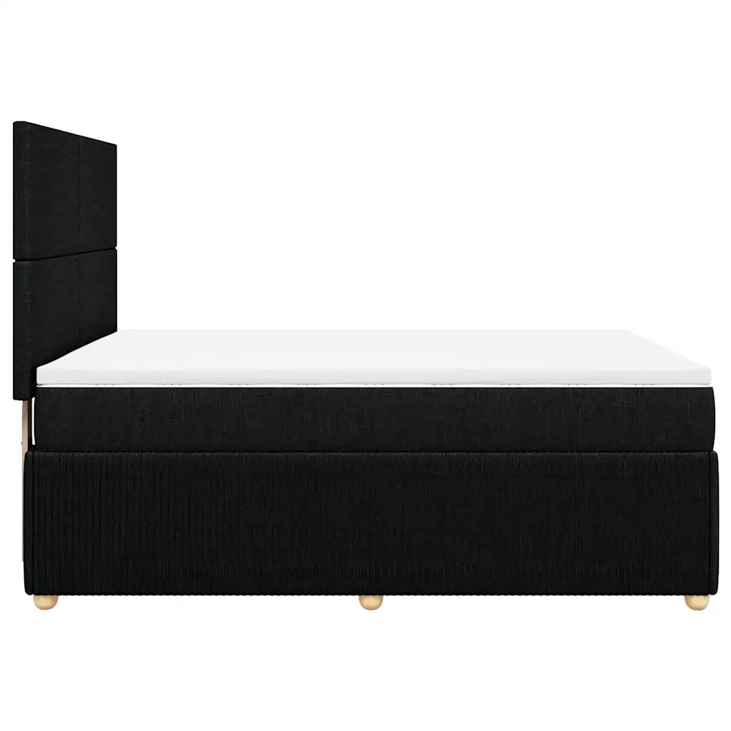 Giroletto a Molle con Materasso Nero 140x200 cm in Tessuto
