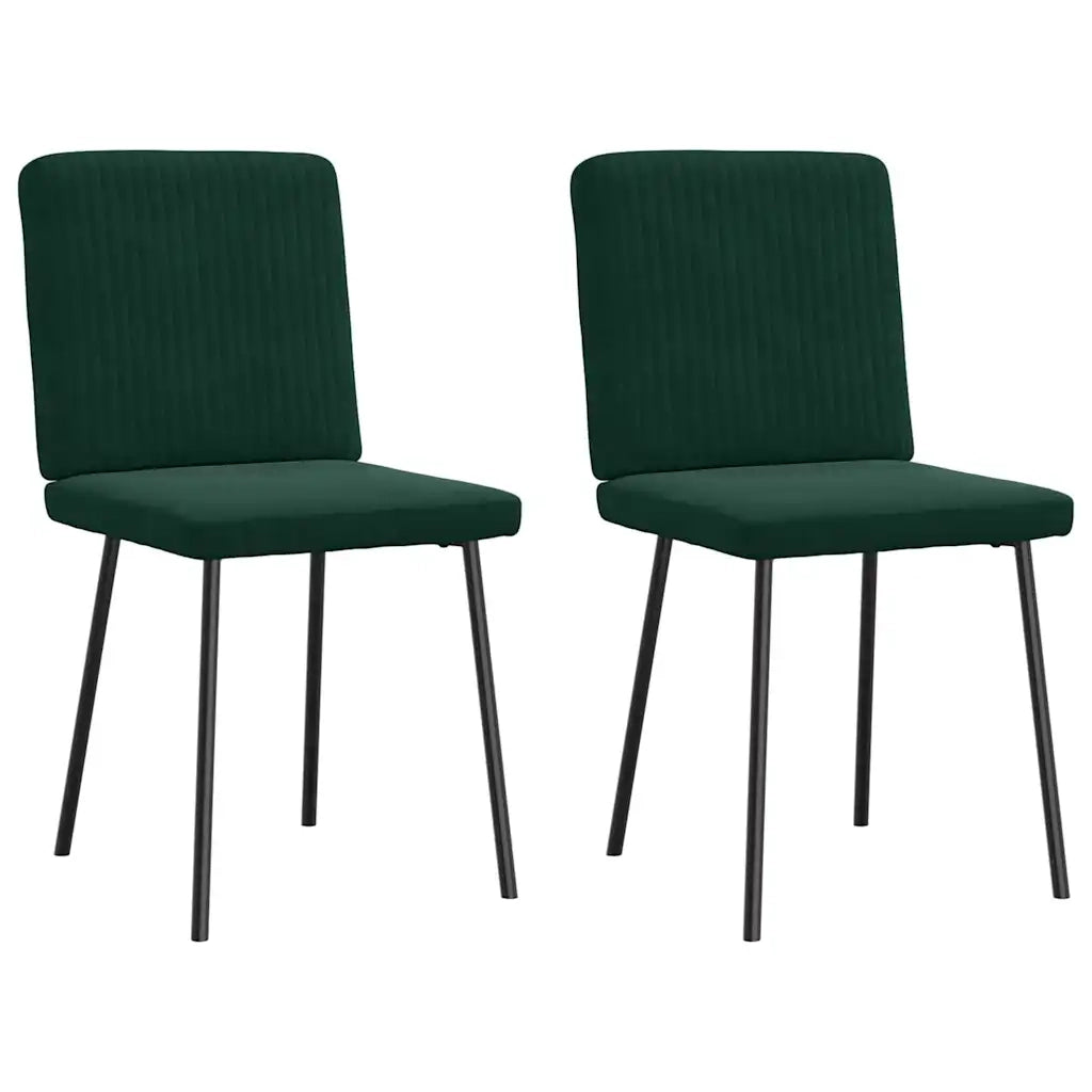 Sedie da Pranzo 2 pz Verde Scuro in Velluto 4101188