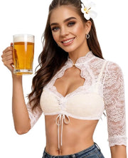 Blusa Dirndel a V per donne - Abito elegante per Oktoberfest