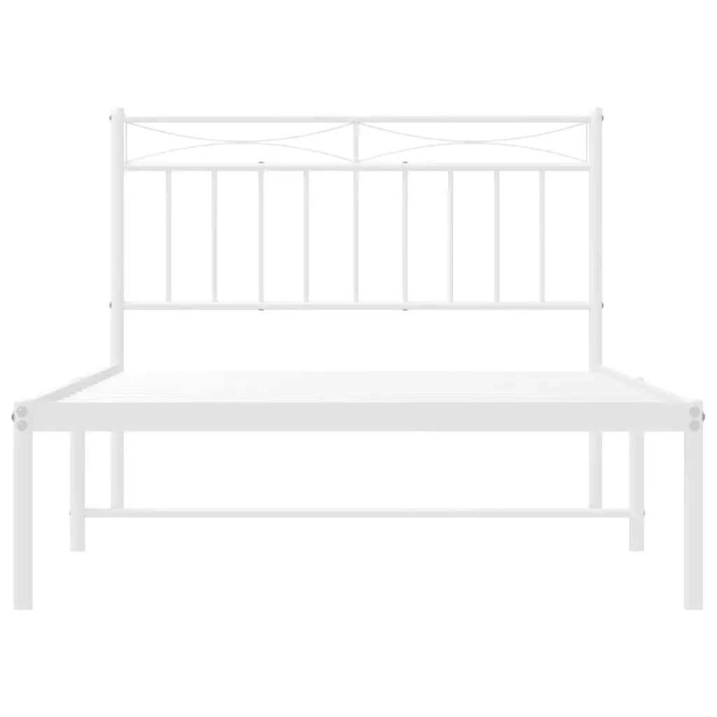 Giroletto con Testiera Metallo Bianco 107x203 cm 373736