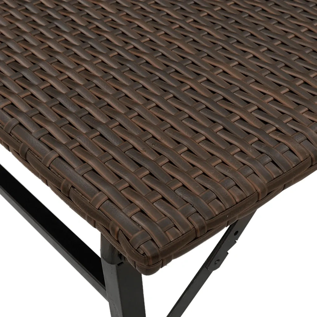 Set da Pranzo da Giardino Pieghevole 5 pz | Set Salotto da Giardino Marrone in Polyrattan