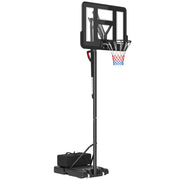 Canestro da basket outdoor regolabile in altezza 235-305 cm con tabellone 110x75 cm e ruote