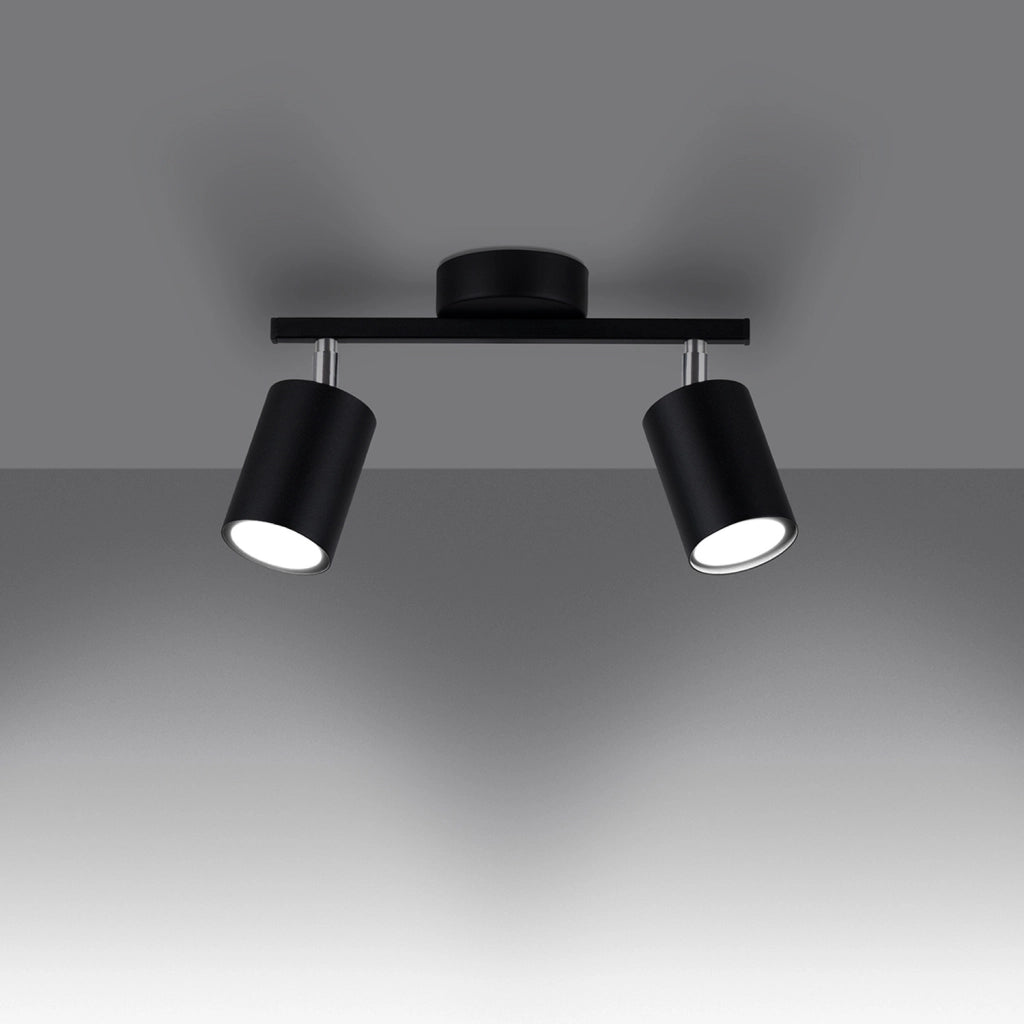 Faretto parete/soffitto Pure Lume Fjello 2xGU10 nero orientabile