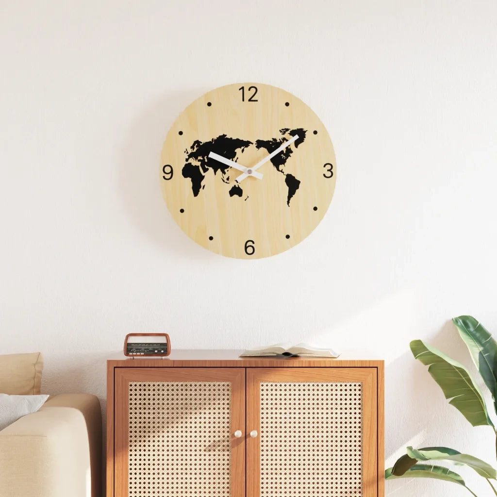 Orologio a Parete Giallo e Nero ?30 cm in Legno Multistrato CFW6600275