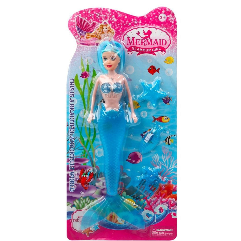 Trade Shop - Bambola Sirena Glamour Girl Mondo Sottomarino Con Accessori Gioco Per Bimba 3+ -