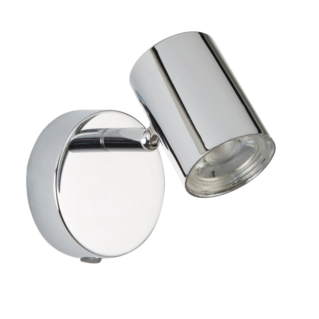 Plafoniera Contemporanea Rollo Acciaio Cromo Vetro Trasparente Led 4,3W 3000K
