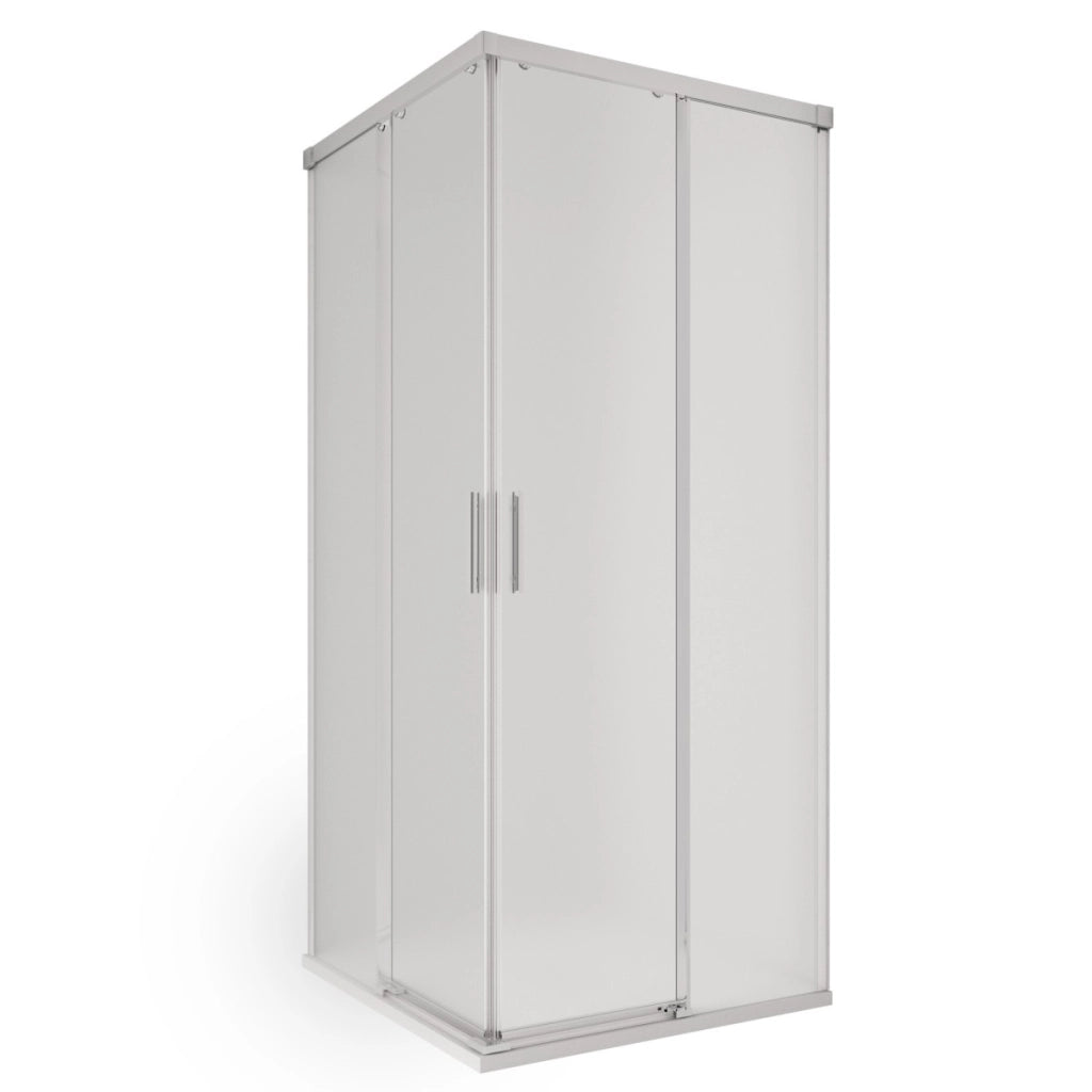 Box doccia angolare ante scorrevoli opaco acidato h195 6mm unico, misura 80x100