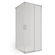 Box doccia angolare ante scorrevoli opaco acidato h195 6mm unico, misura 80x100