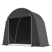 Garage Bici 245x120x200 cm Grigio Scuro con Telo 200 g/m², Telaio Zincato e Porta Avvolgibile