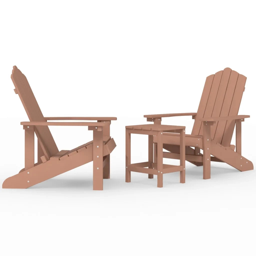 Sedie da Giardino | Sedie da Esterno con Tavolo Adirondack in HDPE Marrone