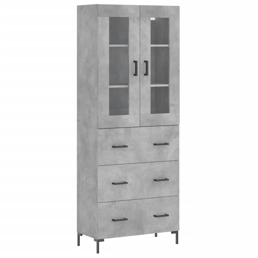 Buffet credenza cassettiera armadio mobile contenitore organizer cucina soggiorno salotto alto 69,5 x 34 x 180 cm legno ingegnerizzato grigio 02_0034631