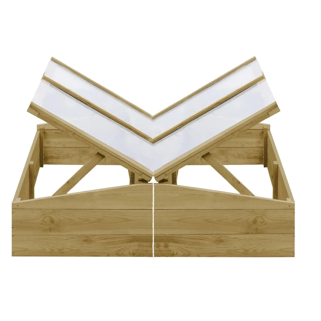 Serre set di 2 in legno di pino impregnato 100 x 50 x 35 cm verde 02_0044666