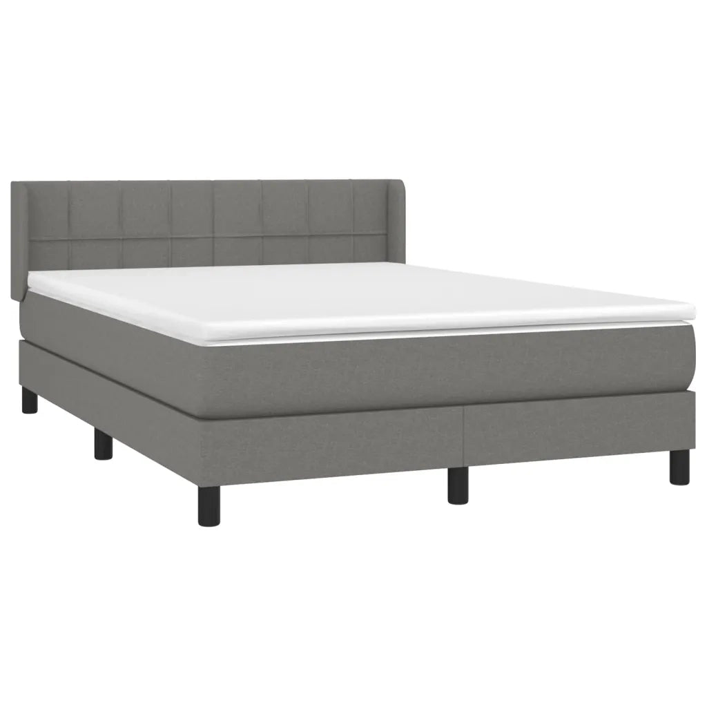 Giroletto a Molle con Materasso Grigio Scuro 140x190 cm Tessuto 3129706