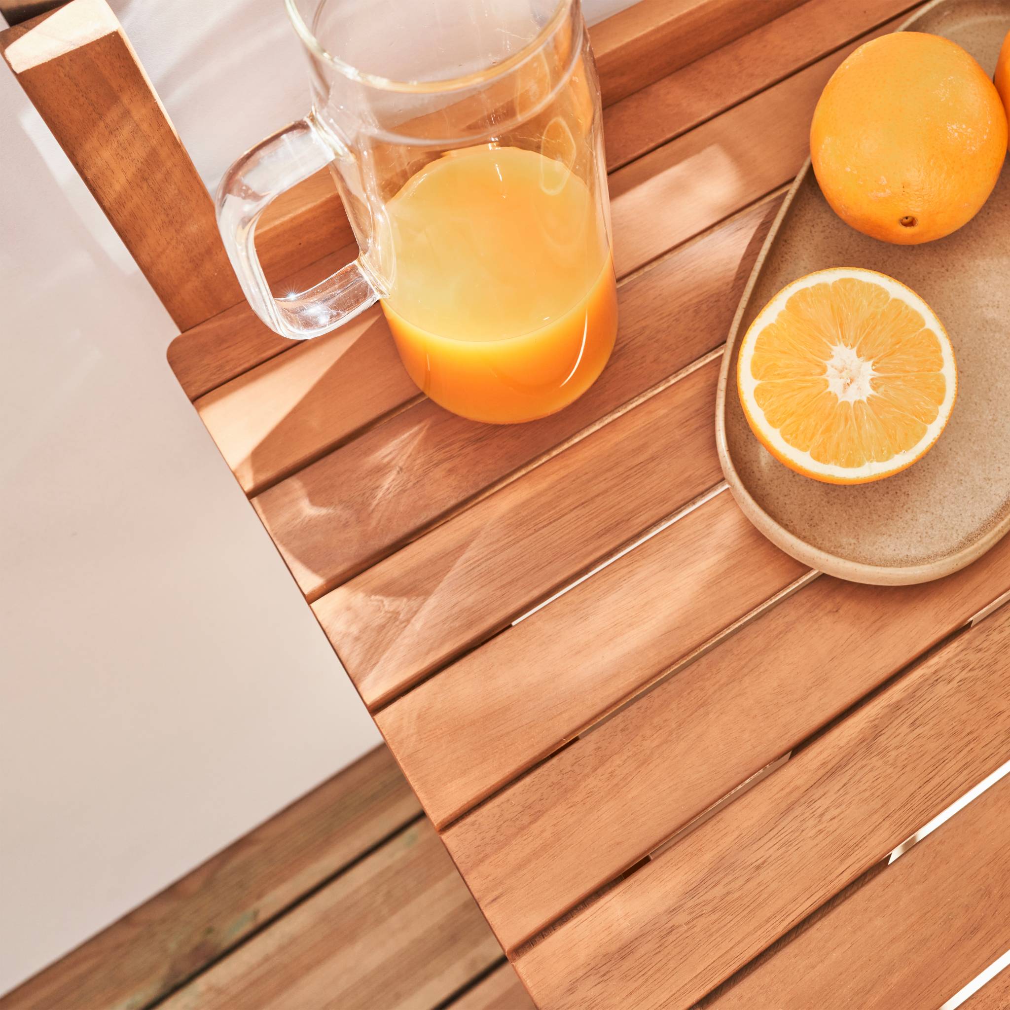 Tavolino in legno, rettangolare, pieghevole, 70x50cm, marrone naturale