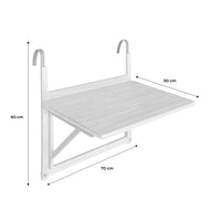 Tavolino in legno, rettangolare, pieghevole, 70x50cm, marrone naturale