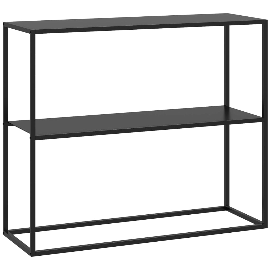 Tavolino consolle da ingresso in acciaio con 2 ripiani e protezione antiribaltamento 90x30x75 cm