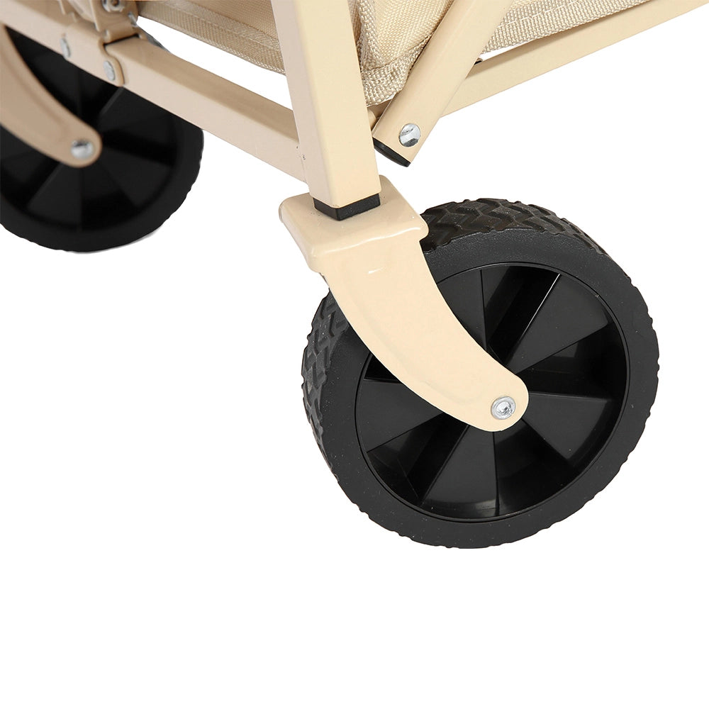 Carrello da spiaggia pieghevole leggero - Xylo - 50L - Beige - Ruote robuste per campeggio e shopping