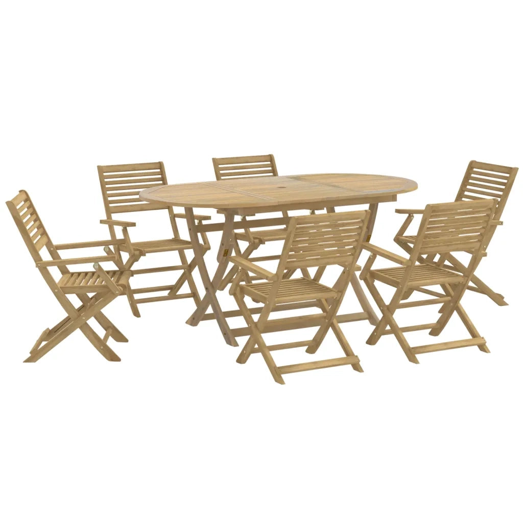 Set da Pranzo da Giardino 7 pz in Legno Massello di Acacia 3295003