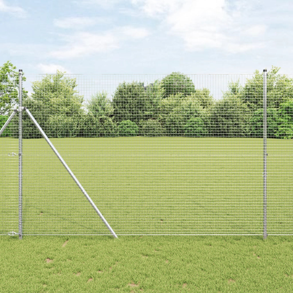 Recinzione in Filo Saldato con 13 Pali 1.6x25 m Acciaio Galvanizzato