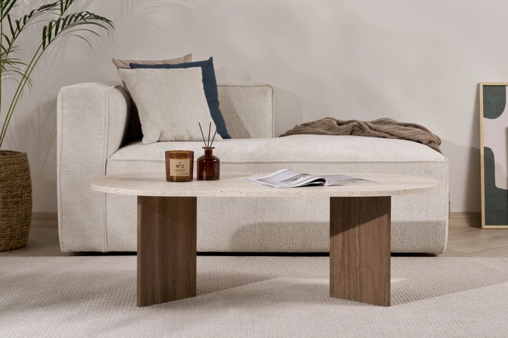 Tavolino in legno "Sable" 119 x 60 x 40 cm - Travertino
