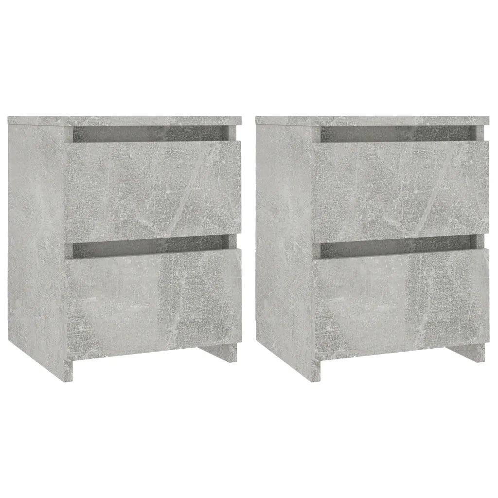 Comodini Grigio Cemento 2 pz 30x30x40 cm in Truciolato cod mxl 51888